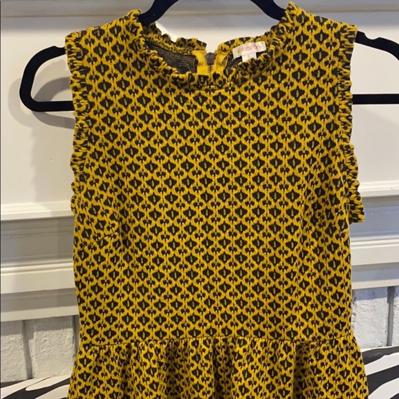 Yellow and Black Print Sleeveless Dress. Small - Picture 3 of 7